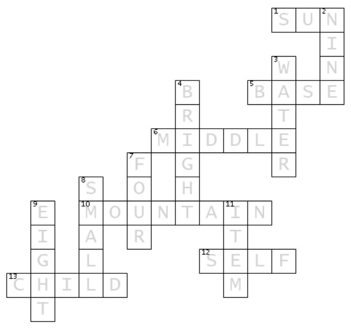 Crossword solution