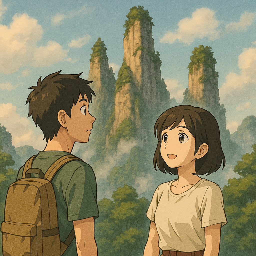 Illustration teaching kanji 山 meaning mountain