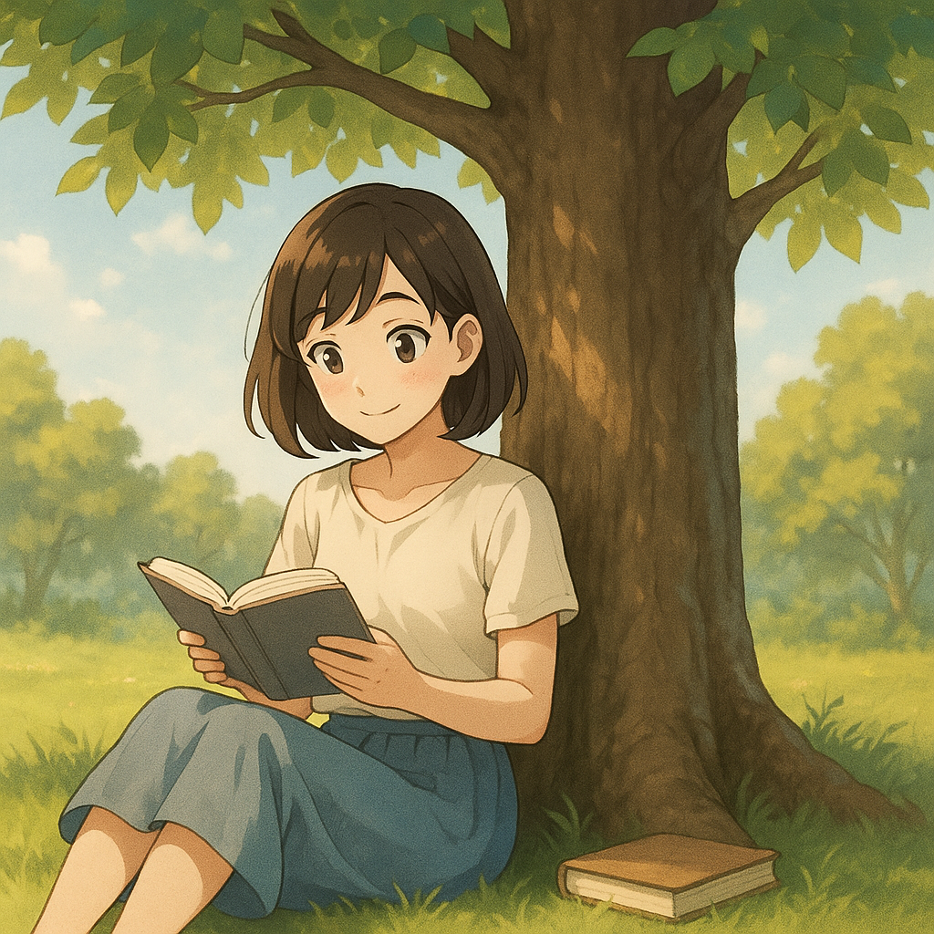 Illustration teaching kanji 本 meaning origin or book