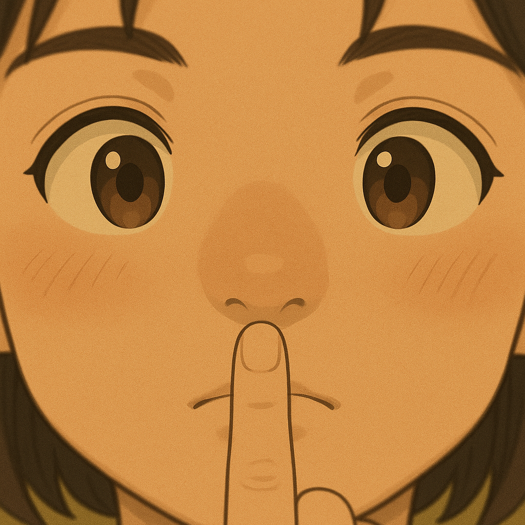 Ken pointing to his nose to indicate himself, showing how 自 means SELF.