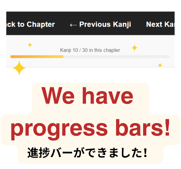 Kanji Speedrun site development progress bar preview
